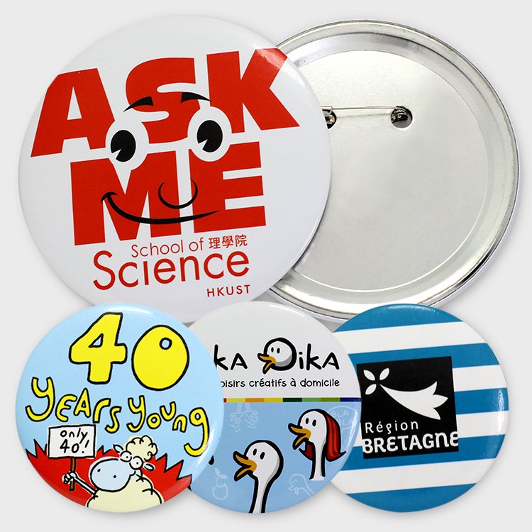 Button Badge Maker Wholesale Custom 58mm Printed Design Logo Blank Plastic Magnetic Pins Round Tin Button Badge