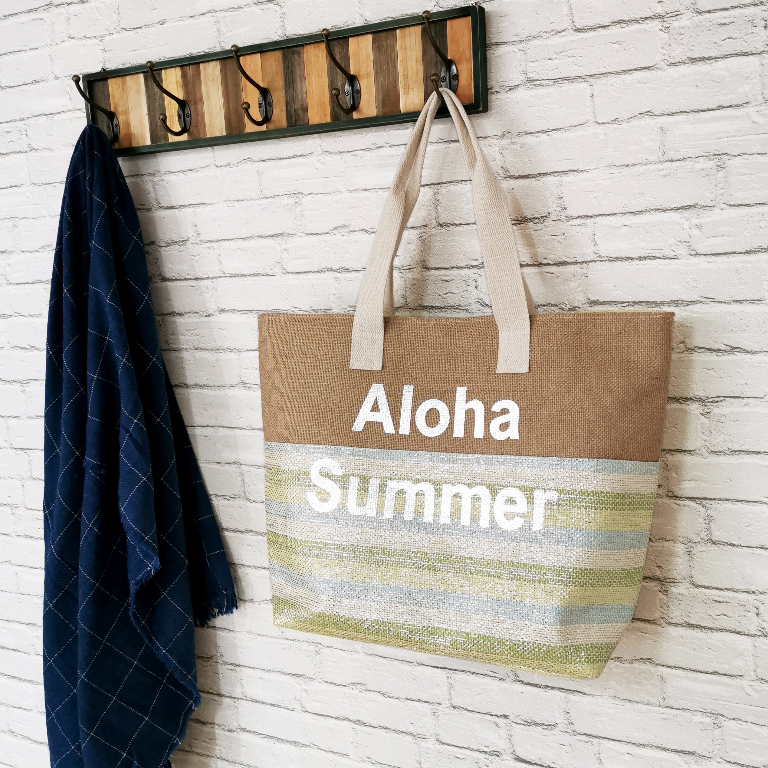 High Quality Factory Sale Printed Natural Jute Burlap Reusable Travel Hand Bags Fabric lining Beach Bag With Logo