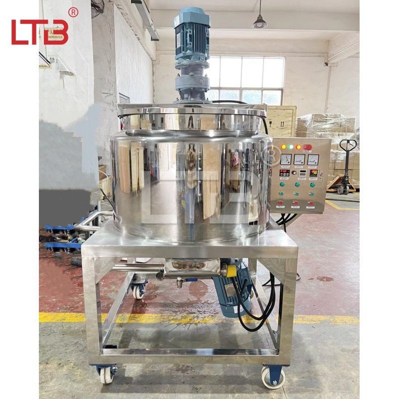 high quality Dishwashing 300L-500L bath lotion shampoo Liquid Stirring Collagen Cream Homogenizer Mixer Heating Mixing Tank