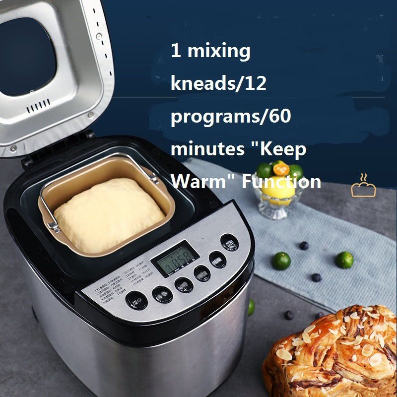 Household bread machine fully automatic multi-function kneading small and dough fermented breakfast toaster bread making machine
