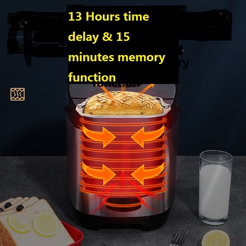 Household bread machine fully automatic multi-function kneading small and dough fermented breakfast toaster bread making machine