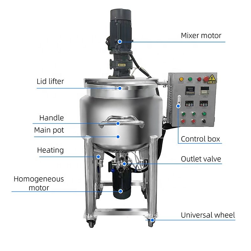 CYJX High Quality Liquid Dishwashing Soap Homogenizing Mixer Cosmetic Cream Mixing Machine Body Lotion Making Machine