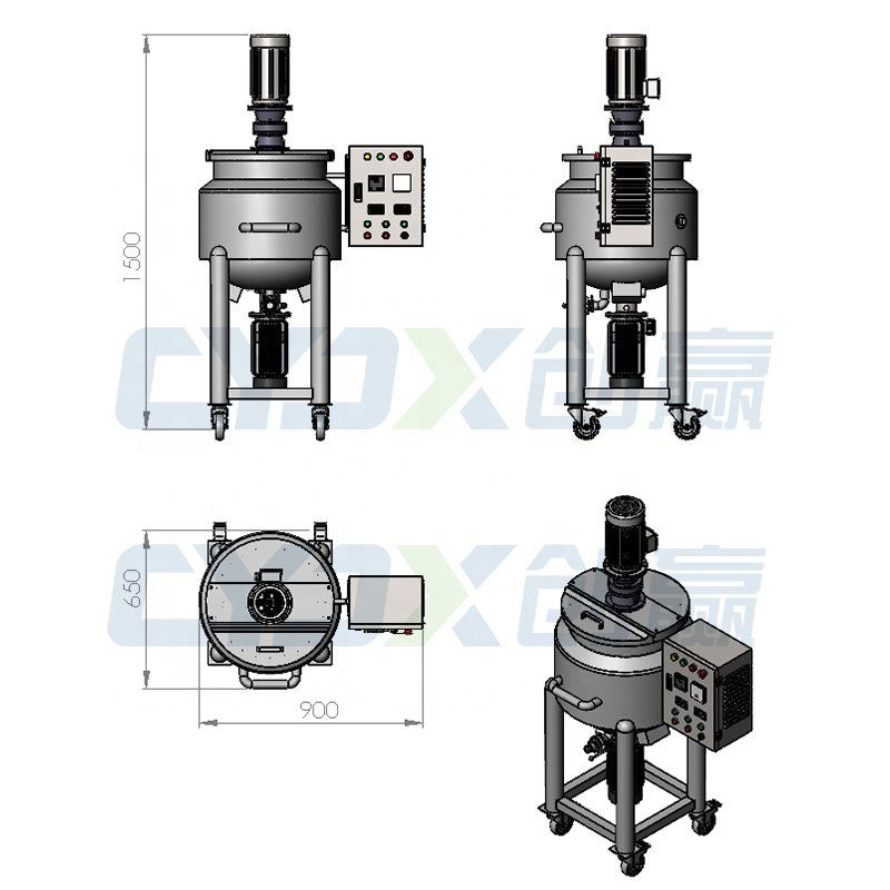 CYJX High Quality Liquid Dishwashing Soap Homogenizing Mixer Cosmetic Cream Mixing Machine Body Lotion Making Machine