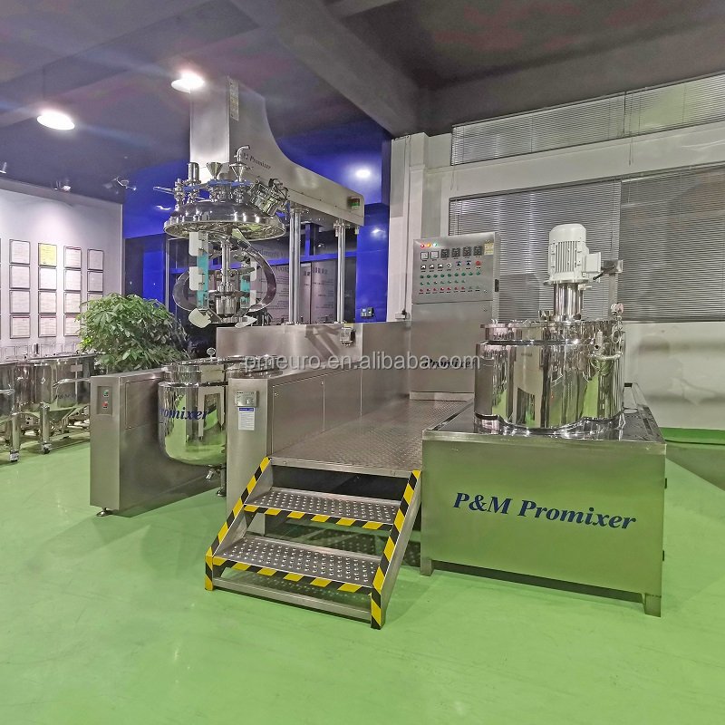 300L beauty blender production machine agitator chemical lotion making machine hydraulic lift vacuum emulsifying homogenizer