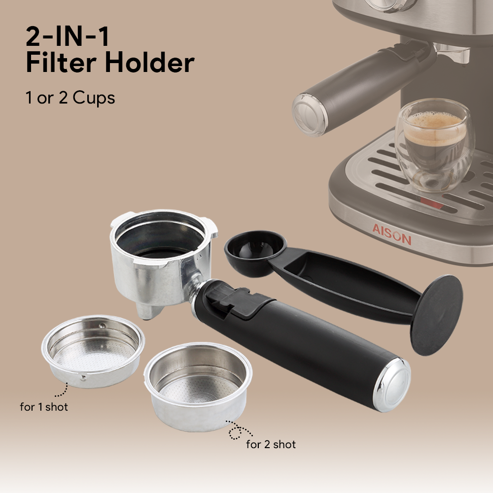 20 Bar High Pressure Pump Espresso Coffee Maker Cappuccino Machine Digital Control With 4 Buttons For ON/OFF