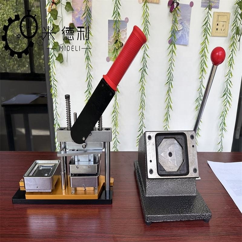 Sticker cutter manual cutter machine factory price 63.5*63.5mm and 50*50mm new metal button photo magnet making machine
