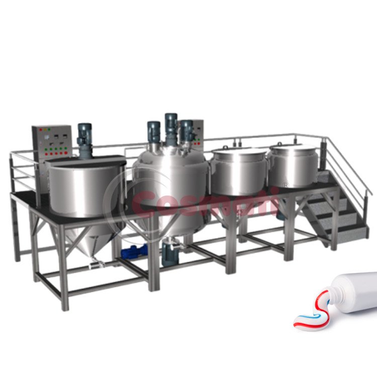 Business How To Make Cream Toothpaste Production Line Vacuum Homogenizer Emulsifier High Viscosity Mixer