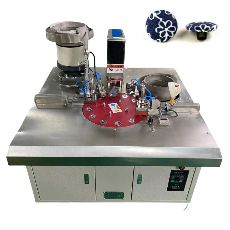 Automatic Feeding Decorative Fabric Button Making Cover Button Covering Machine