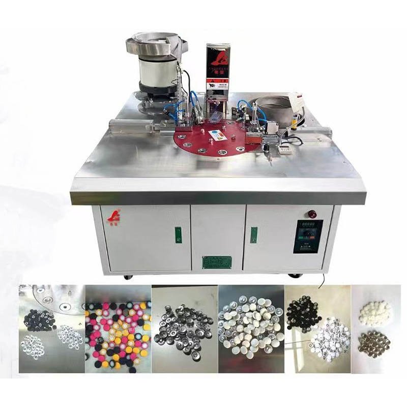 Automatic Feeding Decorative Fabric Button Making Cover Button Covering Machine