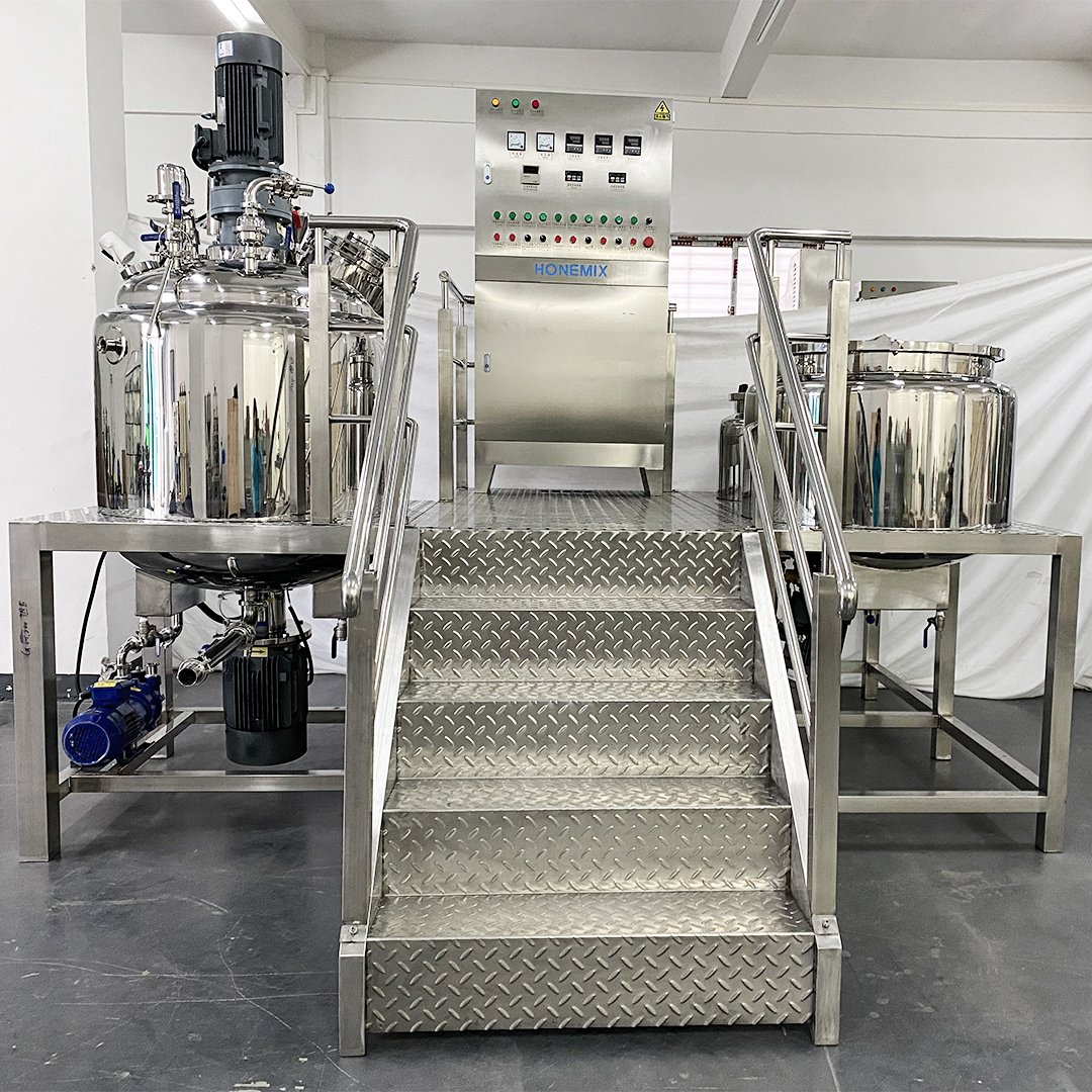 liquid soap 300 500 1000 l automatic vacuum emulsifying mixer homogenizator stirrermaking machine cosmetics production equipment