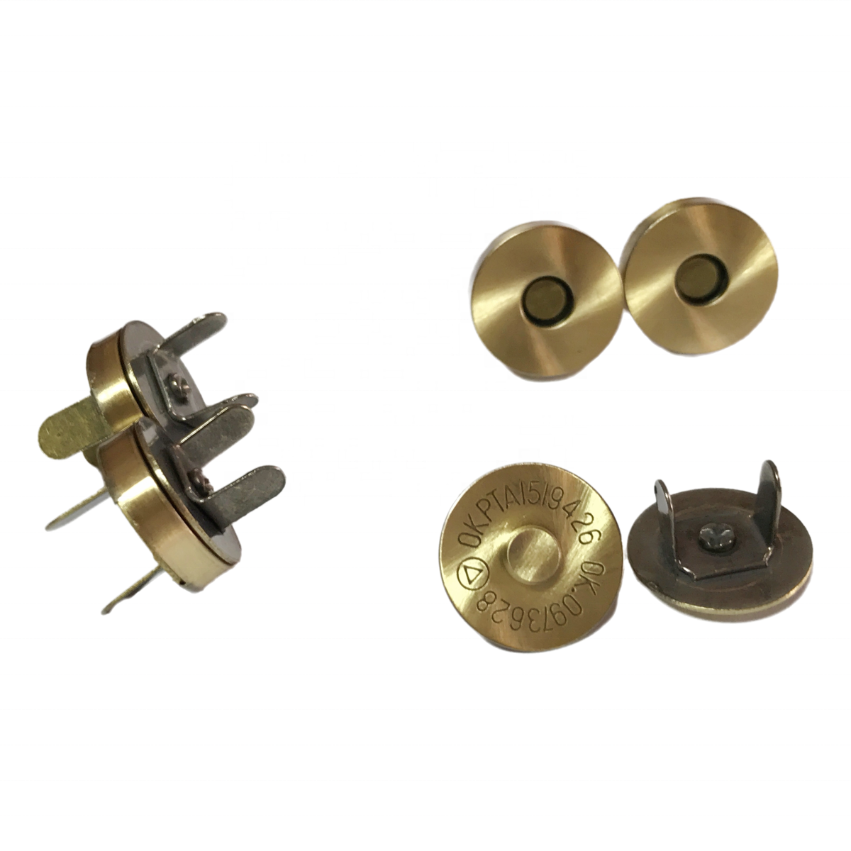 18mm Antique brush Copper Magnetic button for handbag Plain Metal snaps for purse and clothes