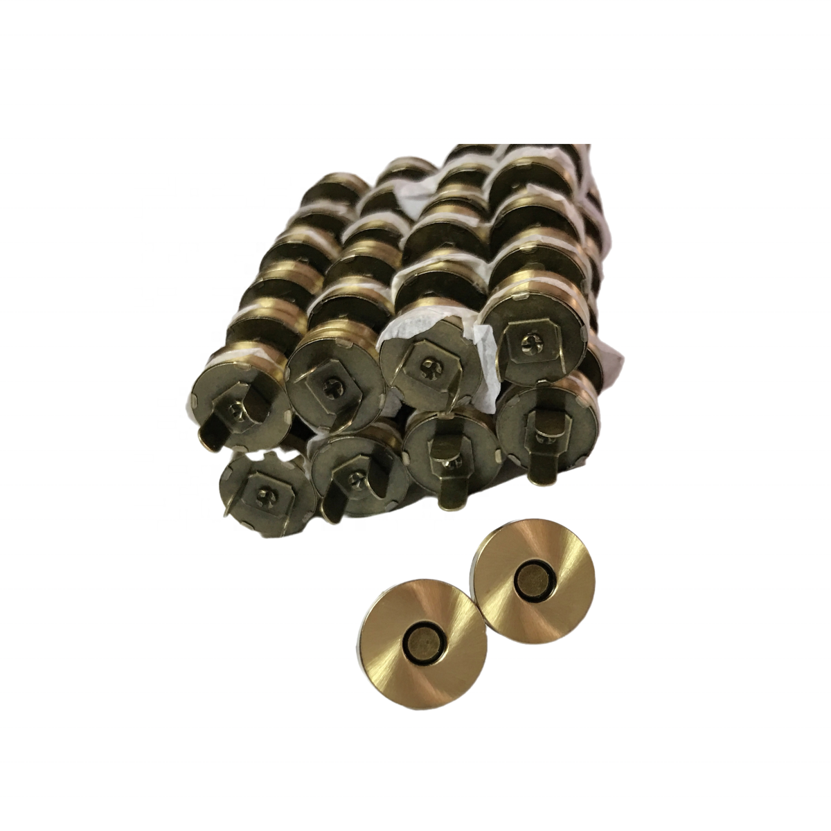 18mm Antique brush Copper Magnetic button for handbag Plain Metal snaps for purse and clothes