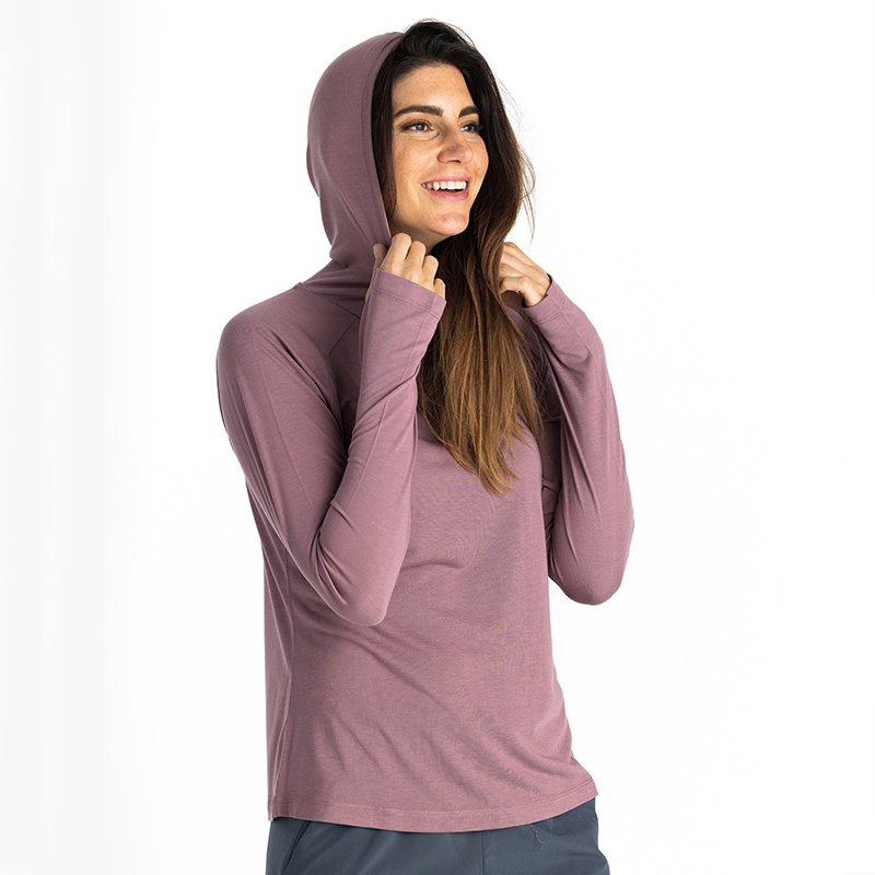 Custom Women's Lightweight Bamboo Hoodie UPF 40+ Sun Protection Moisture Wicking Hoodie Breathable Bamboo Viscose Outdoor Shirt