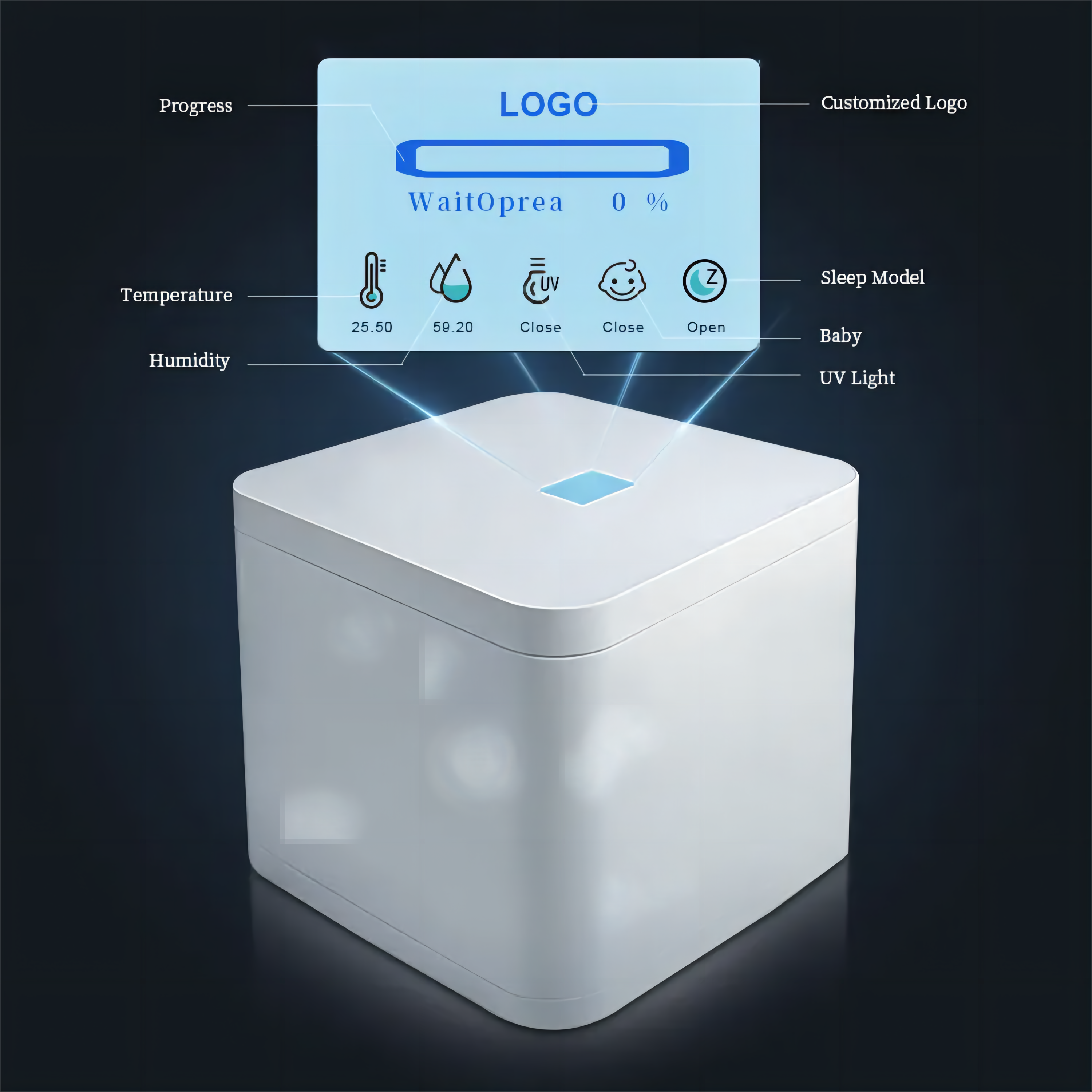 Hotsale Kitchen Food Waste Disposer Garbage Disposal Smart Waste Kitchen Composter Turn Waste to Compost with a Button
