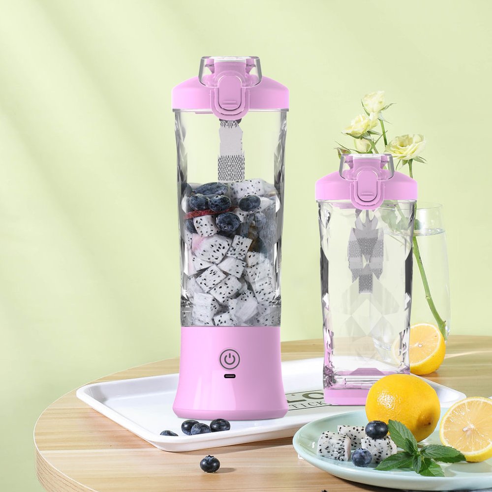 Electric Mini Bottle Blender Home Usb 6 Blades Fruit Juicer Cup Machine Rechargeable Type C Rechargeable Portable Blenders