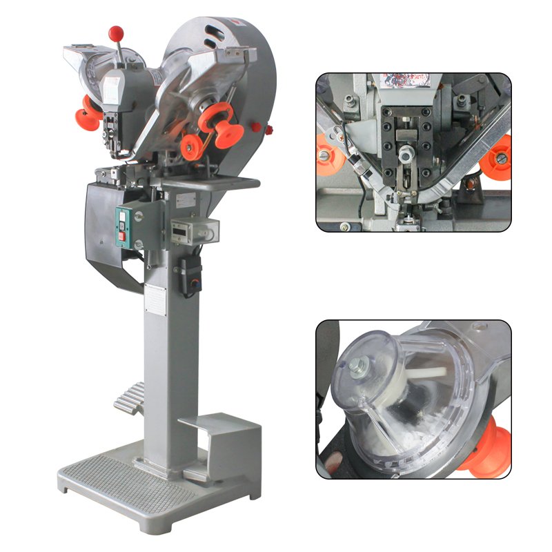Pneumatic Eyelet Buttonhole Punching Machine Jeans Spring Button Making Button Assemble Machine