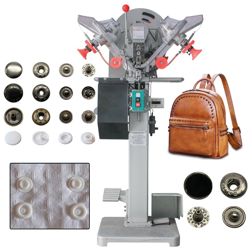 Pneumatic Eyelet Buttonhole Punching Machine Jeans Spring Button Making Button Assemble Machine