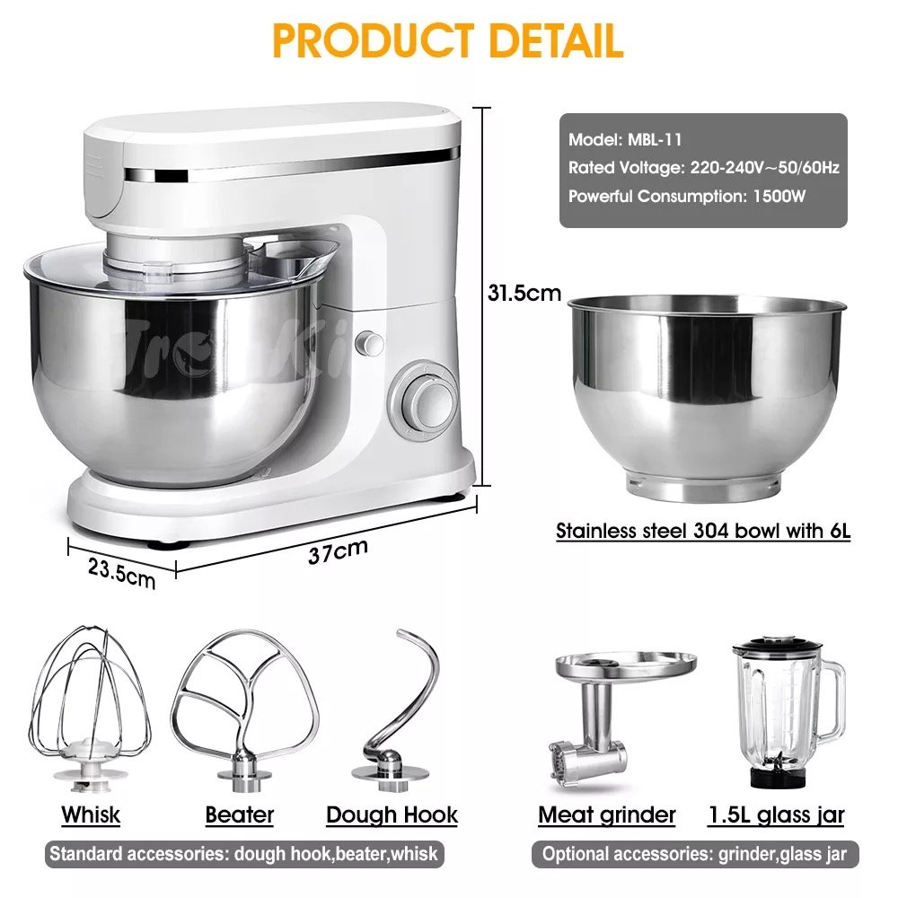 Grind meat squeeze juice beat cream three in one egg and bread making machine knead dough and dough household chef machine