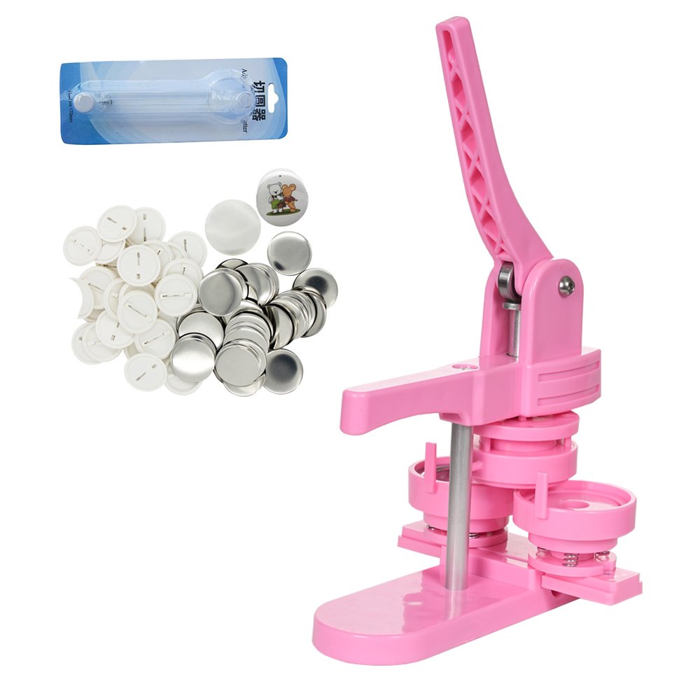 Colorking plastic portable button maker 100pcs pin badge 58mm round badge making machine