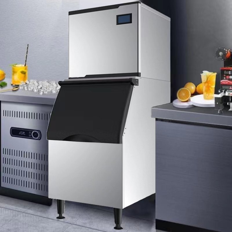 Commercial ice cube machine milk tea shop ice machine Hotel supermarket bar large split dry ice tube machine