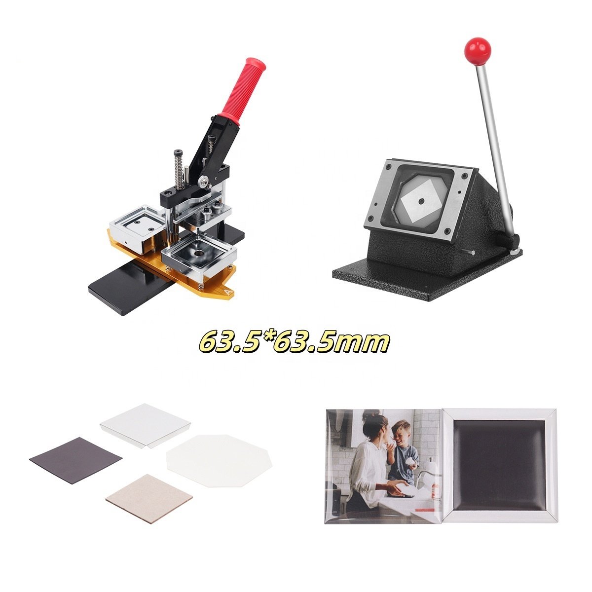 50x50mm square 2x2" fridge magnet button badge making machine button maker