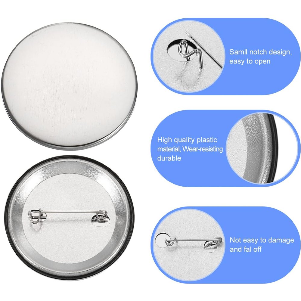 Promotional Custom Logo Sublimation Round Kpop Anime Safety Pin Back Tin Maker Blank 75mm 44mm 58mm Metal button Pin Badge