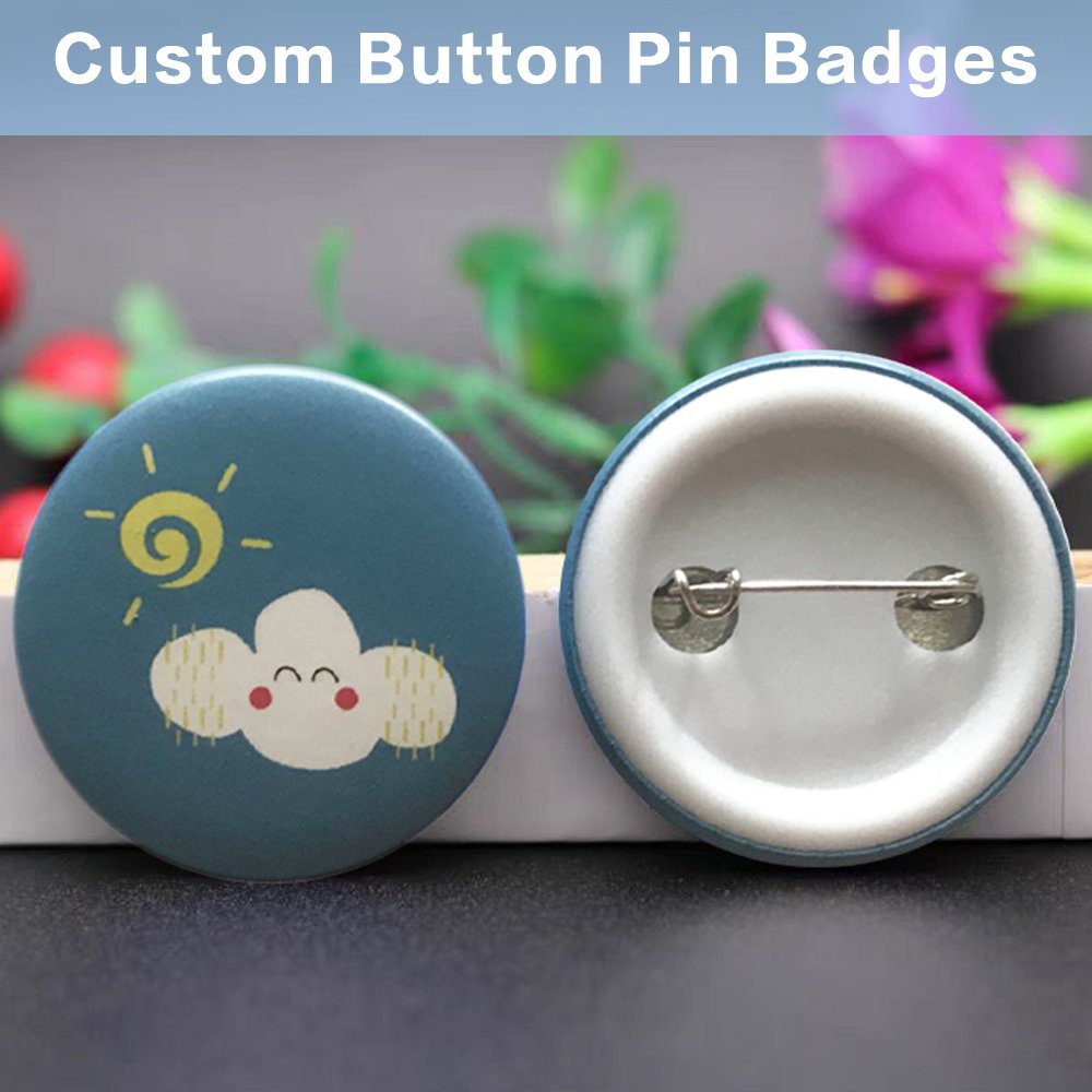 Promotional Custom Logo Sublimation Round Kpop Anime Safety Pin Back Tin Maker Blank 75mm 44mm 58mm Metal button Pin Badge