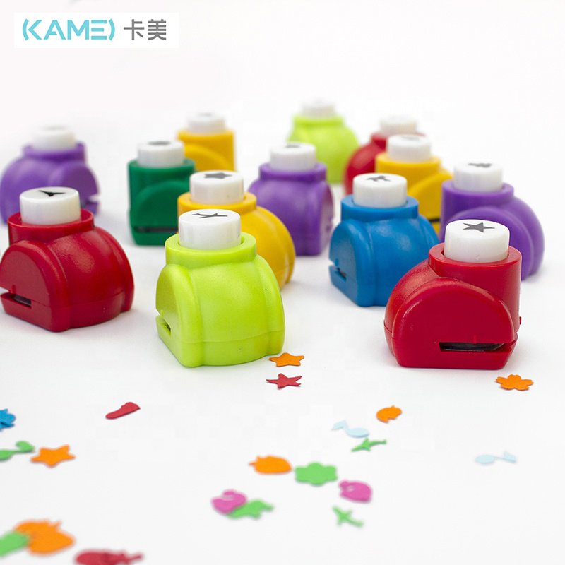 Factory customized shape button craft paper mini embossing puncher machine for children's DIY handicrafts