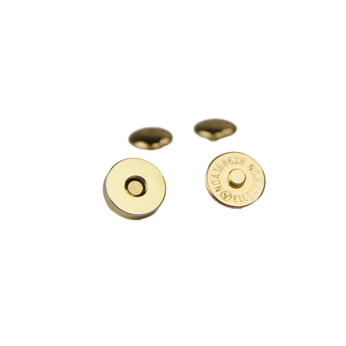 14mm Double Rivet Copper Magnetic button for handbag Light gold Metal snaps for purse and clothes