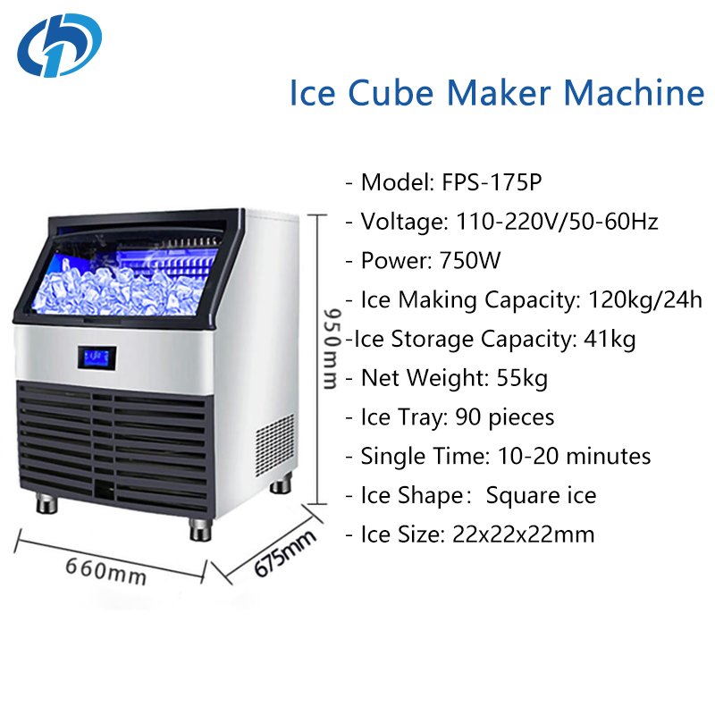 Ice Block Making Machines 120kg Automatic Ice Cube Maker Commercial Ice Maker Machine For Business Price