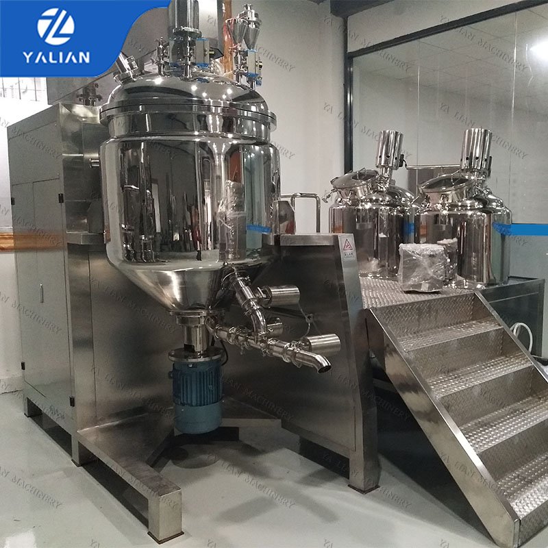 low price liquid soap detergent shampoo cosmetic cream making vacuum emulsifying homogenizer agitator mixer tank machine
