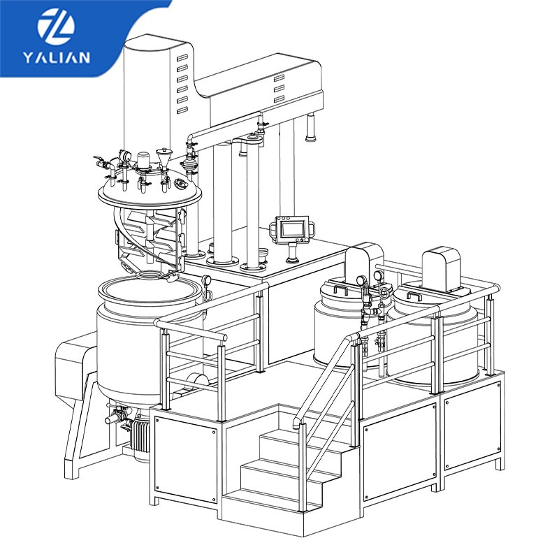 low price liquid soap detergent shampoo cosmetic cream making vacuum emulsifying homogenizer agitator mixer tank machine