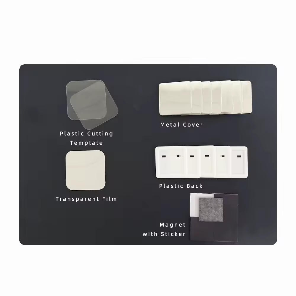 50*50mm Square Plastic Button Maker+100PCS Magnet Material+100PCS Blank paper+ Cutting Template