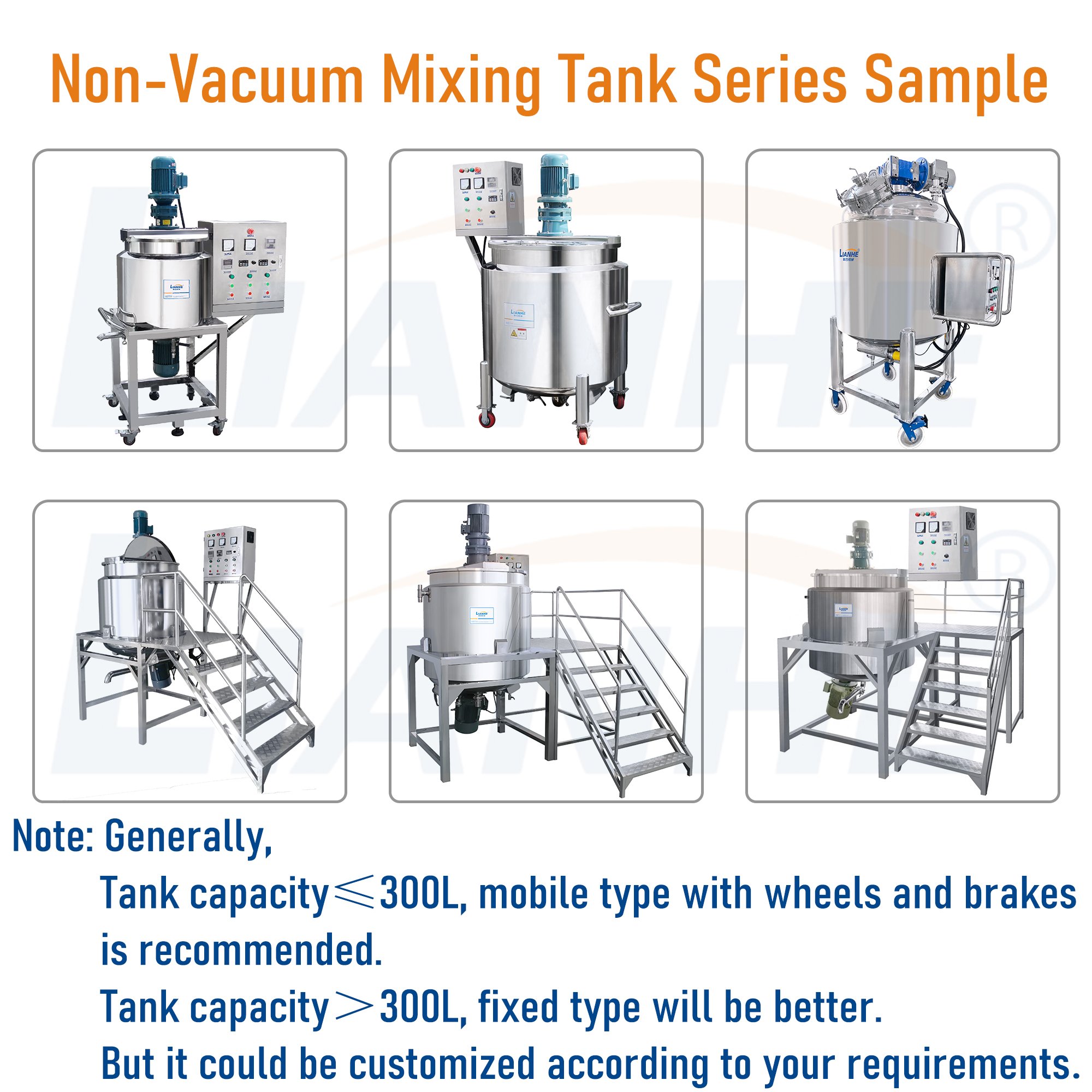 Lianhe Vacuum mixer homogenizer paste mixing tank, body lotion and cream making machines vacuum mixing equipment