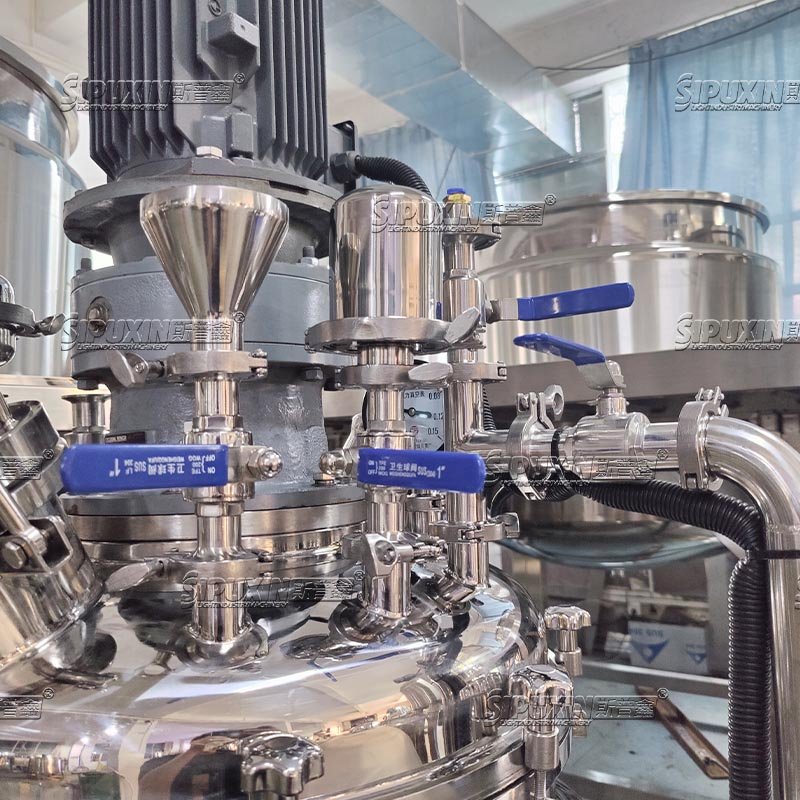 100 Liters Electric Heating Vacuum Homogenizing Mixer High Shear Homogenizing Mixing Equipment For Face Cream Body Cream Making