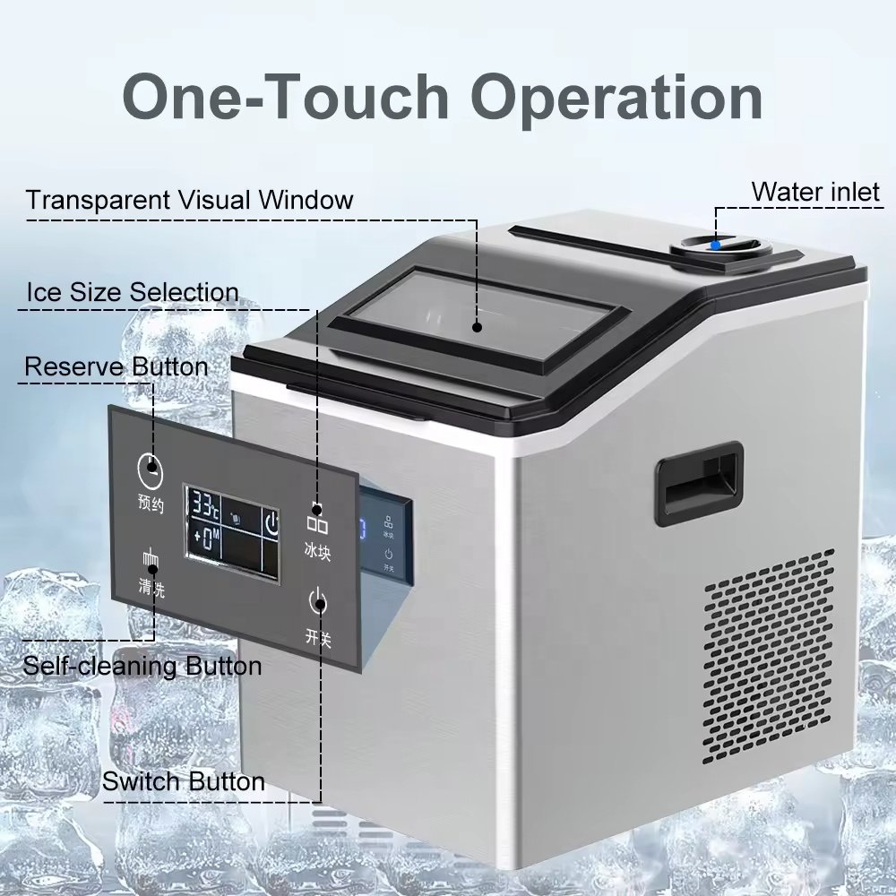 PANCERKA hot selling automatic electric countertop ice cube block makers portable Self-Cleaning small making machines for 50kg