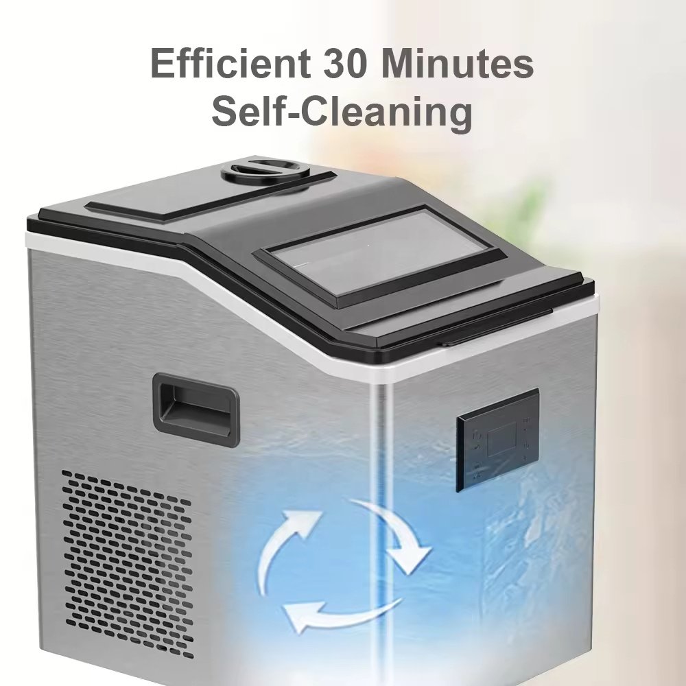 PANCERKA hot selling automatic electric countertop ice cube block makers portable Self-Cleaning small making machines for 50kg