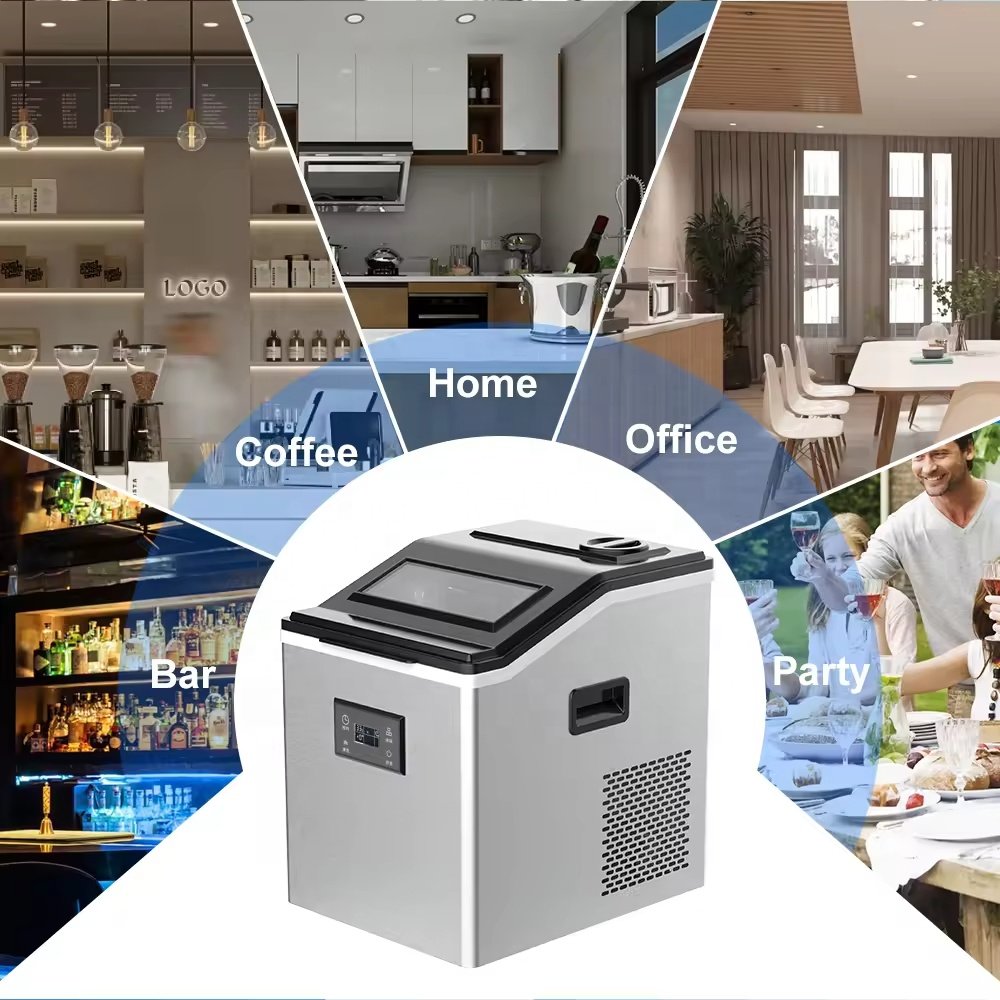PANCERKA hot selling automatic electric countertop ice cube block makers portable Self-Cleaning small making machines for 50kg