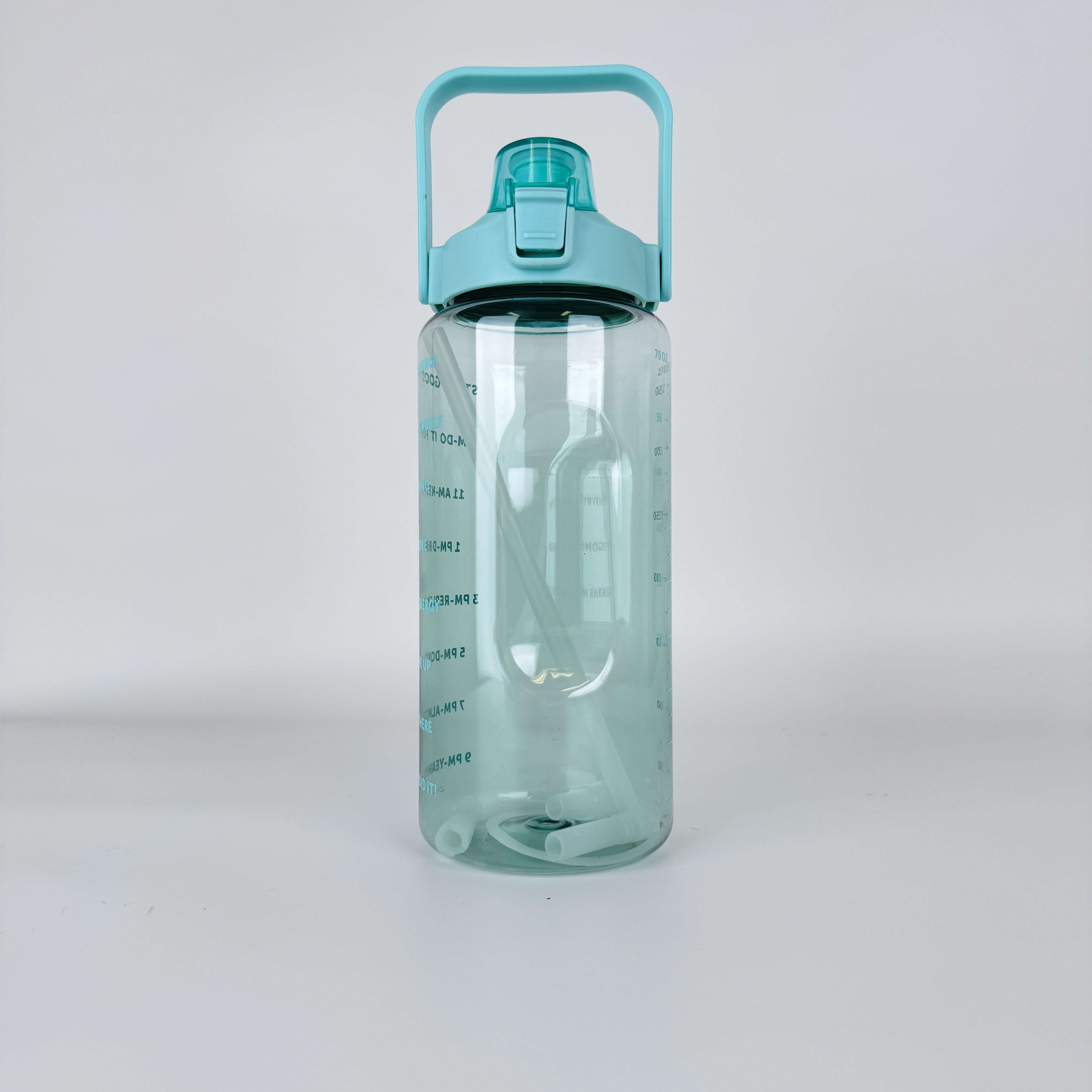Gradual color transparent plastic cup 2000ml outdoor sports portable large-capacity sports water cup