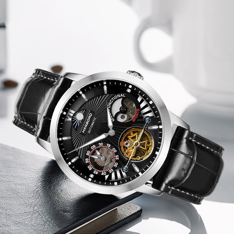 New double calendar business stainless steel glow-in-the-dark waterproof fashion automatic mechanical men's watch