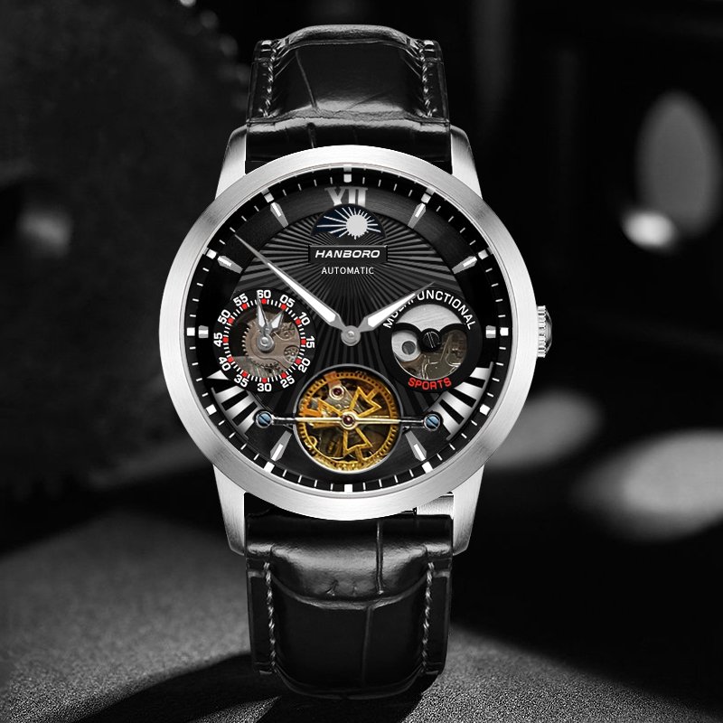 New double calendar business stainless steel glow-in-the-dark waterproof fashion automatic mechanical men's watch