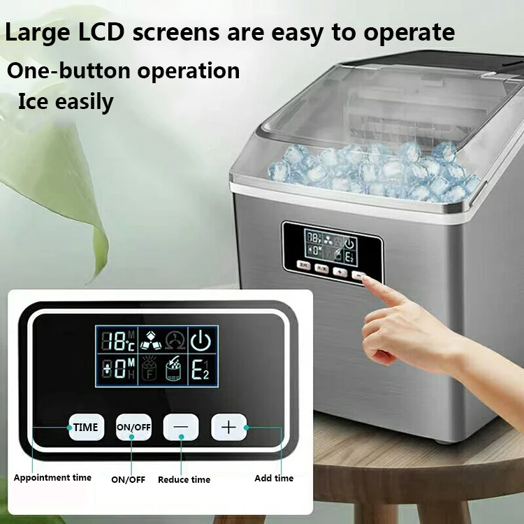 Countertop Ice Maker 25kg Automatic Commercial Home Cube Ice Making Small Mini Portable Ice Maker Machine For Business Beverage