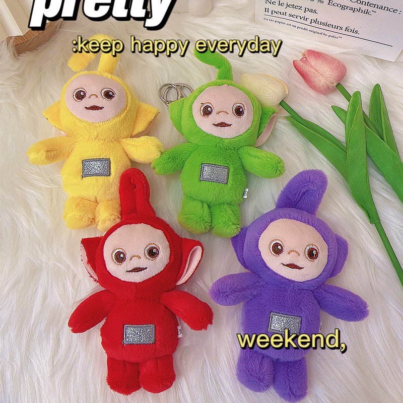 Explosion of the Teletubbies pendant plush doll car bag hanging jewelry female children grab machine dolls keychains key chains