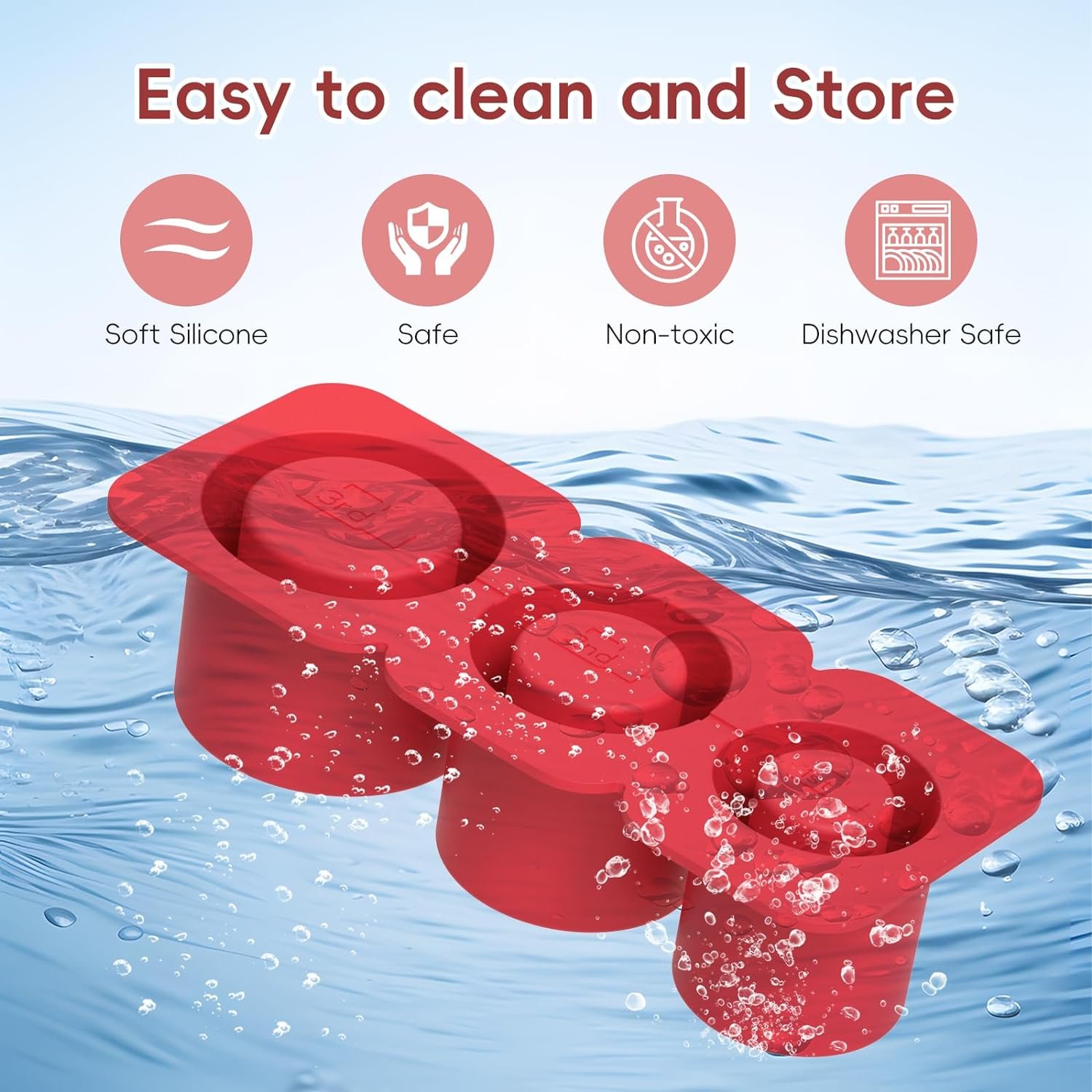 for Stanley Cup Ice Cube Tray with Lid Freezer Making 3 Hollow Cylinder Silicone Ice Cube Mold for Stanley 30-40 Oz Tumbler Cup