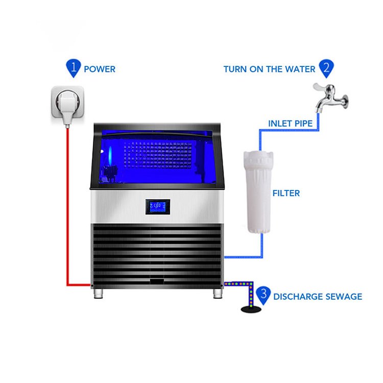 Ice Maker Machine Commercial 120kg Cube Ice Maker Automatic Ice Block Making Machine For Business Price