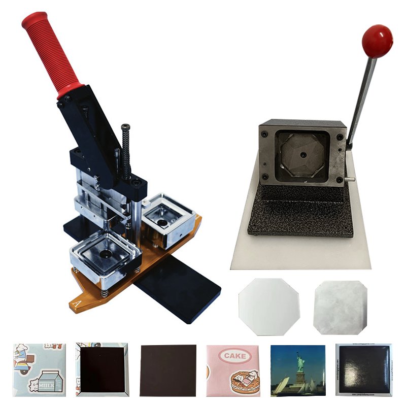 Square 63.5*63.5mm Pin Button Badge Maker Machine With Paper Cutter For Fridge Gift Key Holder Mirror Corkscrew