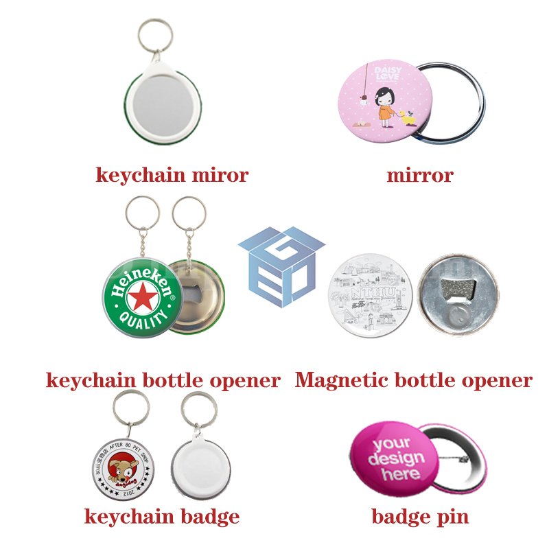 DIY Craft 25/32/37/44/50/56/58/75mm keychain mirror Manual Pin button badge making machine