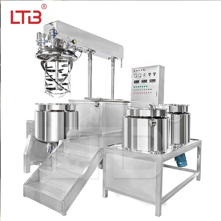 Hot Care Mascara Soap Face Cosmetic Whitening Cream Mixing Equipment Bottom Homogenizer Vacuum Mixer Emulsifier Machine