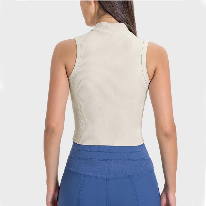 Custom Manufacturer for Womens Sleeveless Racerback Crop Top Shirt Casual Basic Cotton Bamboo Viscose Ribbed Fitted Tank Top