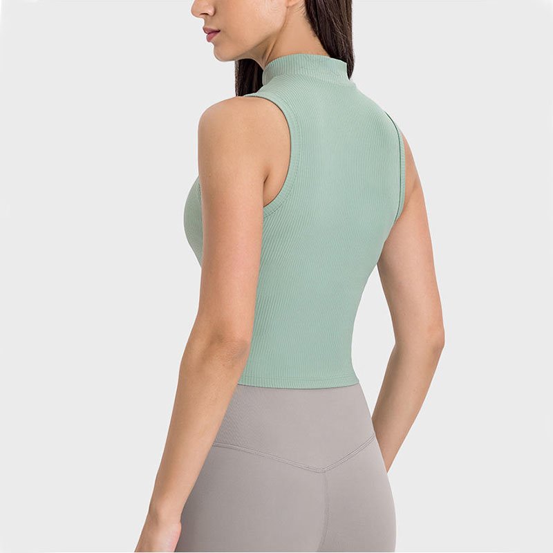 Custom Manufacturer for Womens Sleeveless Racerback Crop Top Shirt Casual Basic Cotton Bamboo Viscose Ribbed Fitted Tank Top